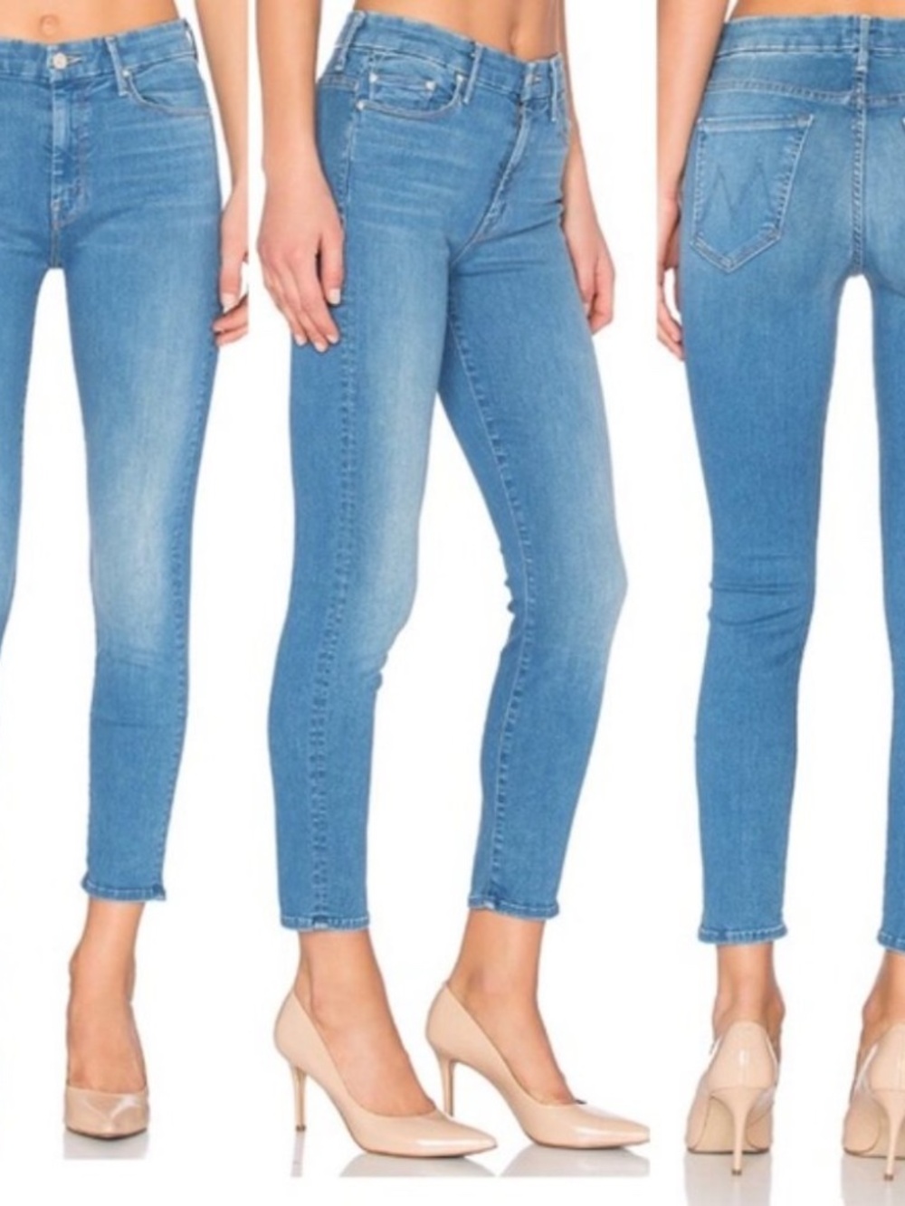 MOTHER High Waisted Looker Crop in Chill Wash Jean size 27